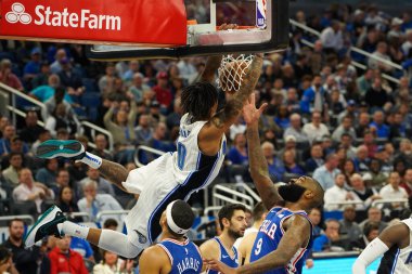 Orlando Magic, Philadelphia 76ers 'ı 13 Kasım 2019 Çarşamba günü Amway Center' da ağırlamaktadır. Fotoğraf: Marty Jean-Louis