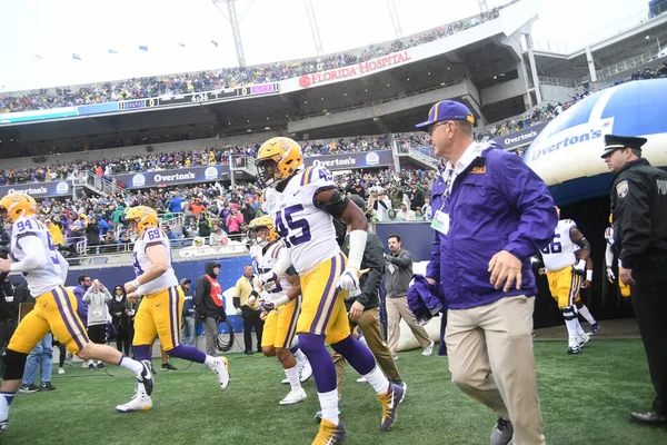 Notre Dame Čelí Lsu Během Citrus Bowl Stadionu Camping World — Stock fotografie