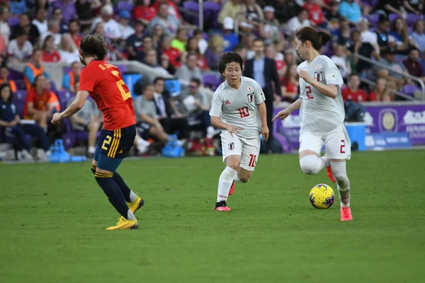 Spain Japan Match 2020 Shebelieves Cup Exploria Stadium Orlando Florida — Stock Photo, Image