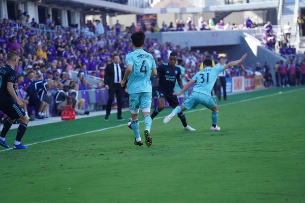 Orlando City Hostí Vancouver Whitecaps Stadionu Orlando City Sobotu Dubna — Stock fotografie