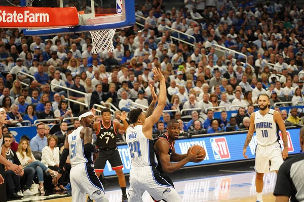 Orlando Magic Hosts Toronto Rapters Během Prvního Kola Play Nba — Stock fotografie