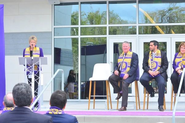 Ceremonia Przecięcia Wstęgi Stadionie New Orlando City Stadium Orlando Florydzie — Zdjęcie stockowe