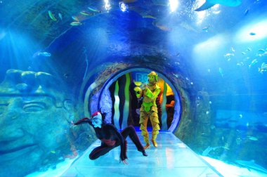 30 Ağustos 2016 'da Orlando Florida' daki güzel Orlando Eye 'daki Cirque du Soleil gösterisi..