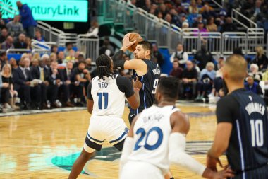 Orlando Magic 28 Şubat 2020 tarihinde Orlando Florida 'da Amway Center' da Minnesota Timberwolves 'a ev sahipliği yapar..  