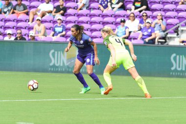 Orlando Pride 21 Temmuz 2018 'de Orlando Florida' daki Exploria Stadyumu 'nda Seattle Reign FC' ye ev sahipliği yapmaktadır. Fotoğraf: Marty Jean-Louis