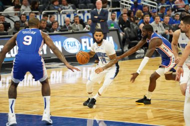 Orlando Magic, Philadelphia 76ers 'ı 13 Kasım 2019 Çarşamba günü Amway Center' da ağırlamaktadır. Fotoğraf: Marty Jean-Louis