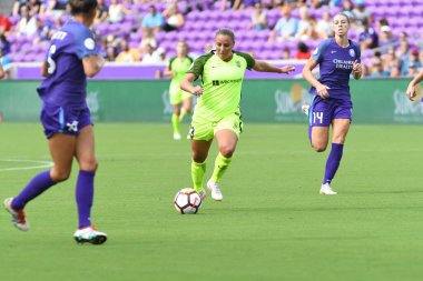 Orlando Pride 21 Temmuz 2018 'de Orlando Florida' daki Exploria Stadyumu 'nda Seattle Reign FC' ye ev sahipliği yapmaktadır. Fotoğraf: Marty Jean-Louis