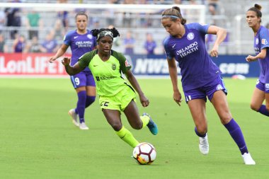 Orlando Pride 21 Temmuz 2018 'de Orlando Florida' daki Exploria Stadyumu 'nda Seattle Reign FC' ye ev sahipliği yapmaktadır. Fotoğraf: Marty Jean-Louis