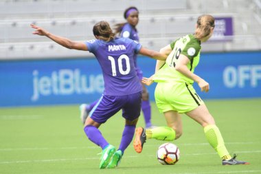 Orlando Pride 21 Temmuz 2018 'de Orlando Florida' daki Exploria Stadyumu 'nda Seattle Reign FC' ye ev sahipliği yapmaktadır. Fotoğraf: Marty Jean-Louis
