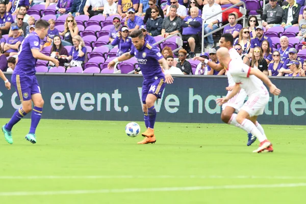 Orlando City, 31 Mart 2018 tarihinde Orlando Florida 'daki Exploria Stadyumu' nda New York Red Bulls 'a ev sahipliği yapmaktadır. Fotoğraf: Marty Jean-Louis