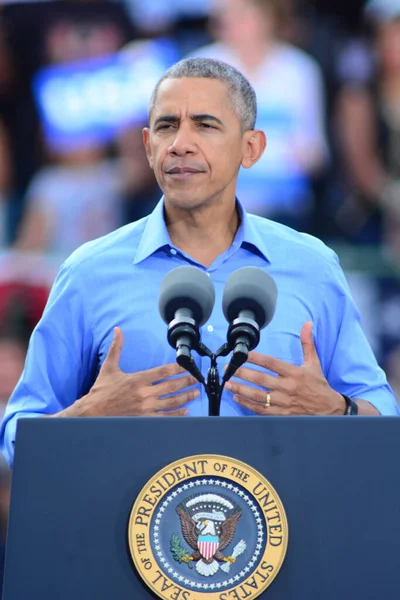 Presidente Barack Obama Habla Mitin Campaña Estadio Heritage Park Osceola — Foto de Stock