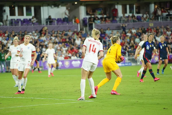 Usa Inglaterra Match Durante Copa Shebelieves 2020 Exploria Stadium Orlando — Foto de Stock