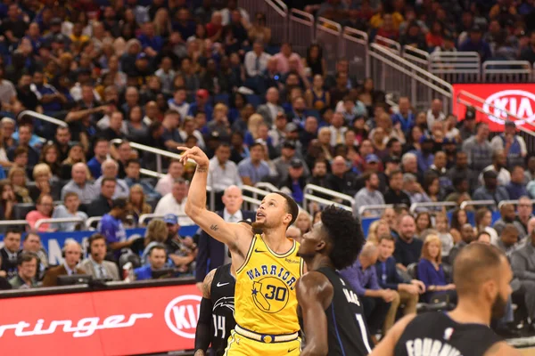 Die Orlando Magic Empfangen Donnerstag Februar 2019 Die Golden State — Stockfoto