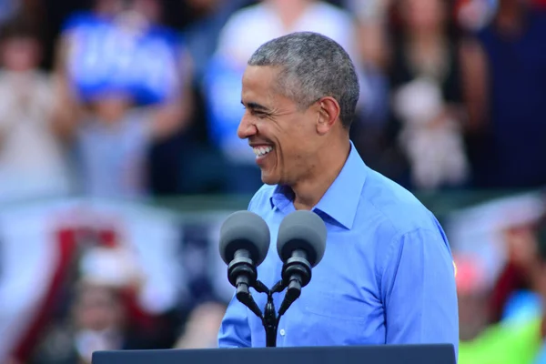 Presidente Barack Obama Habla Mitin Campaña Estadio Heritage Park Osceola — Foto de Stock