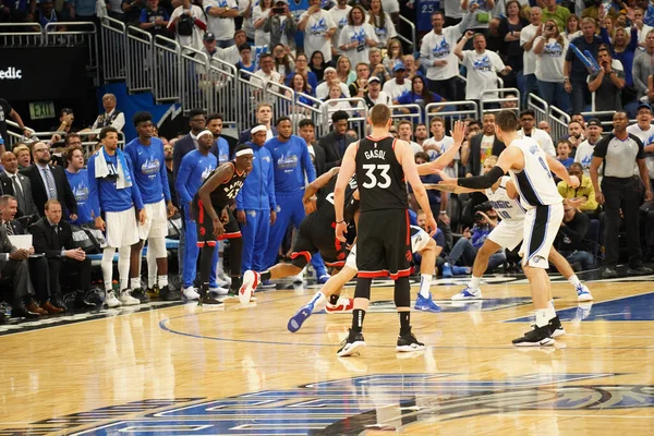 Orlando Magic Hosts Toronto Rapters Během Prvního Kola Play Nba — Stock fotografie