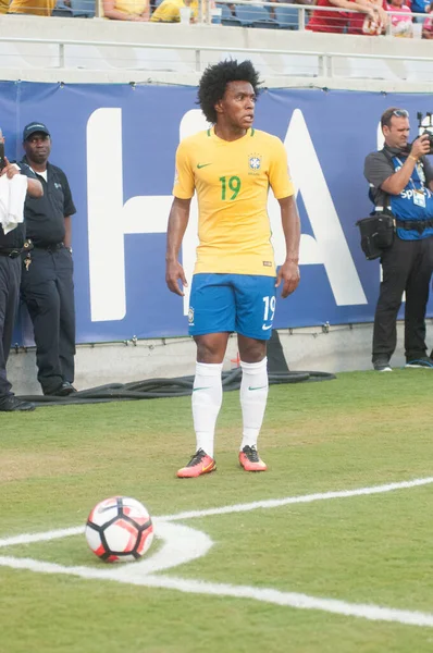 Brasil Enfrenta Haiti Durante Centenário Copa América Orlando Florida Camping — Fotografia de Stock