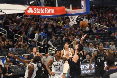 Orlando Magic, 19 Ocak 2019 Cumartesi günü Orlando Florida 'daki Amway Arena' da Milwaukee Doları 'na ev sahipliği yapıyor..