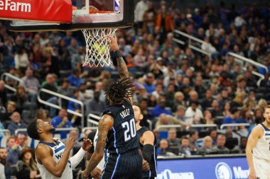 Orlando Magic 28 Şubat 2020 tarihinde Orlando Florida 'da Amway Center' da Minnesota Timberwolves 'a ev sahipliği yapar..  