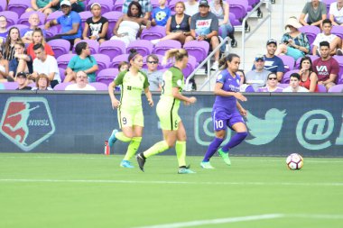Orlando Pride 21 Temmuz 2018 'de Orlando Florida' daki Exploria Stadyumu 'nda Seattle Reign FC' ye ev sahipliği yapmaktadır. Fotoğraf: Marty Jean-Louis