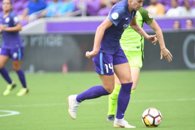 Orlando Pride 21 Temmuz 2018 'de Orlando Florida' daki Exploria Stadyumu 'nda Seattle Reign FC' ye ev sahipliği yapmaktadır. Fotoğraf: Marty Jean-Louis