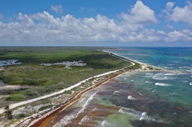Meksika 'nın çok güzel Cozumel şehrinde güzel bir deniz feneri.. 