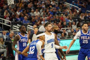 Orlando Magic, Philadelphia 76ers 'ı 13 Kasım 2019 Çarşamba günü Amway Center' da ağırlamaktadır. Fotoğraf: Marty Jean-Louis