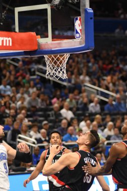 Orlando Magic 25 Ekim 2018 'de Orlando Florida' daki Amway Center 'da Portland Trail Blazers' ı sunar.. 