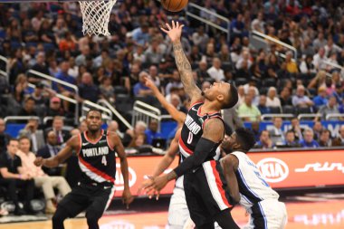 Orlando Magic 25 Ekim 2018 'de Orlando Florida' daki Amway Center 'da Portland Trail Blazers' ı sunar.. 