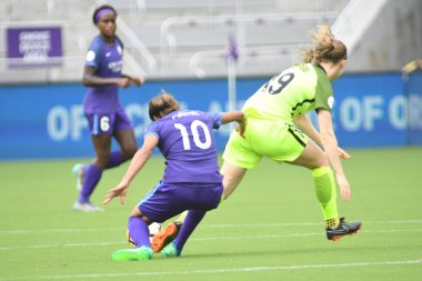 Orlando Pride 21 Temmuz 2018 'de Orlando Florida' daki Exploria Stadyumu 'nda Seattle Reign FC' ye ev sahipliği yapmaktadır. Fotoğraf: Marty Jean-Louis