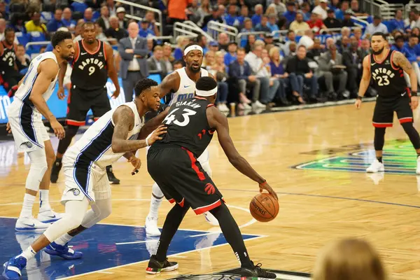 Orlando Magic Házigazdái Toronto Rapters Nba Rájátszás Fordulójában Amway Arénában — Stock Fotó