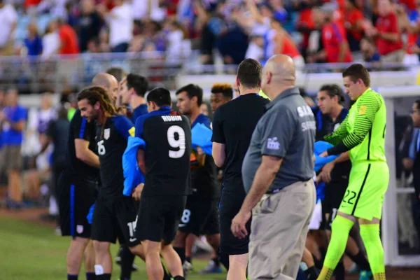 Fußballteam Gastgeber Trinidad Tobago Auf Dem Everbank Field Jacksonville Florida — Stockfoto