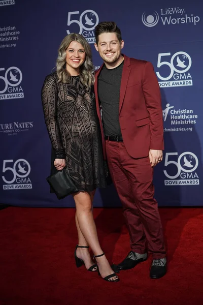 Austin French His Wife Walk Red Carpet 50Th Gma Dove — Stock Fotó