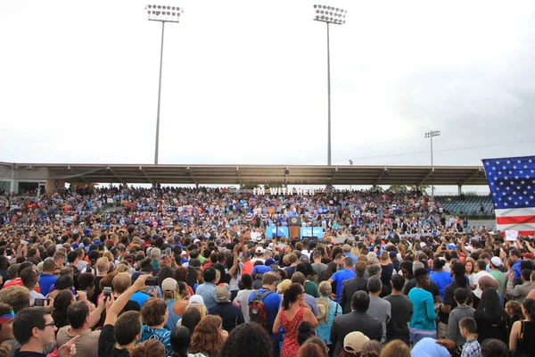 Barack Obama Elnök Beszédet Mond Osceola Heritage Park Stadionban Demokrata — Stock Fotó