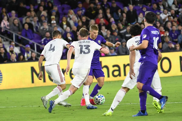 Orlando City Värd Real Salt Lake Exploria Stadium Lördag Februari — Stockfoto