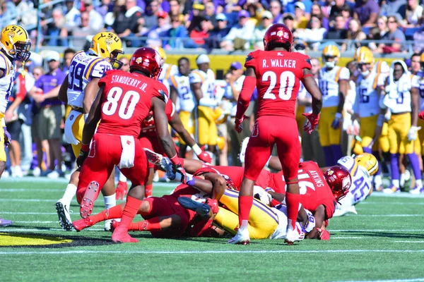 Lsu Зустрічається Луїсвіллом Під Час Citrus Bowl Стадіоні Camping World — стокове фото