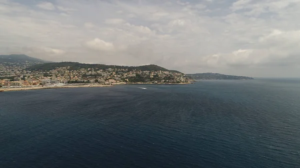 Hermosa Vista Aérea Costa Con Una Playa Ciudad — Foto de Stock