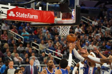 Orlando Magic, Philadelphia 76ers 'ı 13 Kasım 2019 Çarşamba günü Amway Center' da ağırlamaktadır. Fotoğraf: Marty Jean-Louis