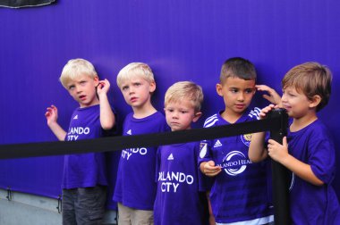 Orlando City SC sunucusu Sporting Kansas City Orlando Florida 'daki Dünya Kampı Stadyumu' nda 13 Eylül 2015 'te.