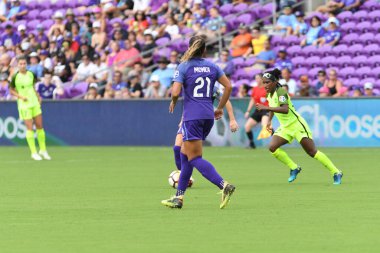 Orlando Pride 21 Temmuz 2018 'de Orlando Florida' daki Exploria Stadyumu 'nda Seattle Reign FC' ye ev sahipliği yapmaktadır. Fotoğraf: Marty Jean-Louis