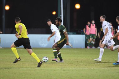 Los Angeles Galaksisi, 14 Temmuz 2020 'de Orlando Florida ABD' deki ESPN Vahşi Spor Dünyası 'nda düzenlenen MLS Sırt Turnuvası sırasında Portland Timbers ile karşı karşıya geldi..