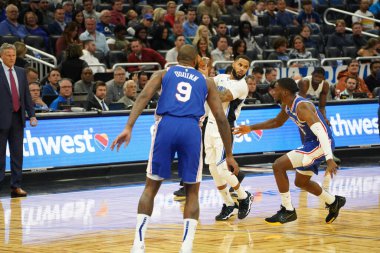 Orlando Magic, Philadelphia 76ers 'ı 13 Kasım 2019 Çarşamba günü Amway Center' da ağırlamaktadır. Fotoğraf: Marty Jean-Louis