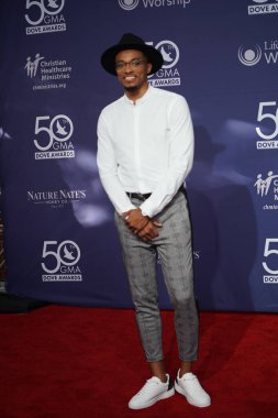 15 Ekim 2019 'da Nashville, Tennessee' deki Linbscome Üniversitesi 'nde verilen 50. GMA Dove Ödülleri sırasında kırmızı halı. 