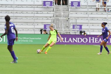 Orlando Pride 21 Temmuz 2018 'de Orlando Florida' daki Exploria Stadyumu 'nda Seattle Reign FC' ye ev sahipliği yapmaktadır. Fotoğraf: Marty Jean-Louis