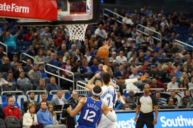 Orlando Magic, Philadelphia 76ers 'ı 13 Kasım 2019 Çarşamba günü Amway Center' da ağırlamaktadır. Fotoğraf: Marty Jean-Louis