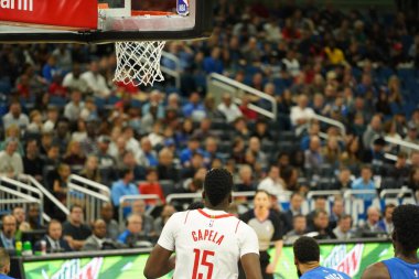 Orlando Magic, 13 Aralık 2019 Cuma günü Orlando, Florida 'daki Amway Center' da Houston Rockets 'a ev sahipliği yapıyor..
