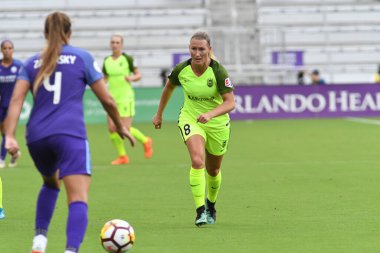 Orlando Pride 21 Temmuz 2018 'de Orlando Florida' daki Exploria Stadyumu 'nda Seattle Reign FC' ye ev sahipliği yapmaktadır. Fotoğraf: Marty Jean-Louis