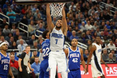Orlando Magic, Philadelphia 76ers 'ı 13 Kasım 2019 Çarşamba günü Amway Center' da ağırlamaktadır. Fotoğraf: Marty Jean-Louis