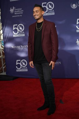 15 Ekim 2019 'da Nashville, Tennessee' deki Linbscome Üniversitesi 'nde verilen 50. GMA Dove Ödülleri sırasında kırmızı halı. 