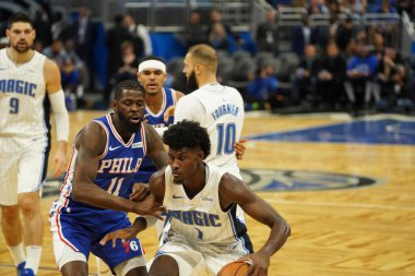 Orlando Magic, Philadelphia 76ers 'ı 13 Kasım 2019 Çarşamba günü Amway Center' da ağırlamaktadır. Fotoğraf: Marty Jean-Louis