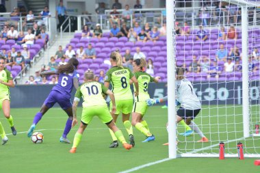 Orlando Pride 21 Temmuz 2018 'de Orlando Florida' daki Exploria Stadyumu 'nda Seattle Reign FC' ye ev sahipliği yapmaktadır. Fotoğraf: Marty Jean-Louis